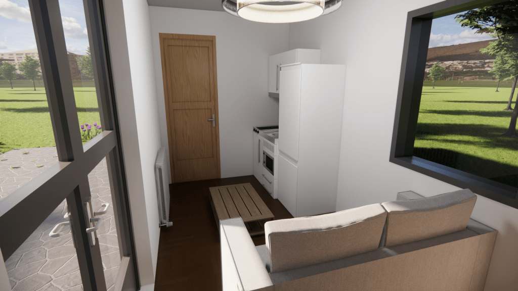 Refugee Container Conversion Concept 2 40FT 3 PERSON DOOR 1 1